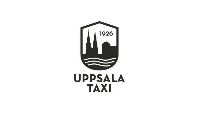 Vänsterställd version av Uppsala taxis logo.